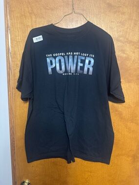 Gildan Black Short-Sleeve Tee with "POWER" Gospel Graphic